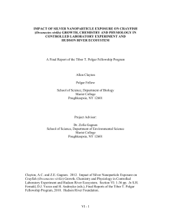 IMPACT OF SILVER NANOPARTICLE EXPOSURE ON CRAYFISH