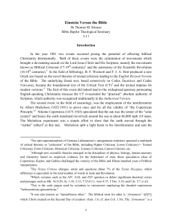 Einstein vs the Bible - Bible Baptist Church