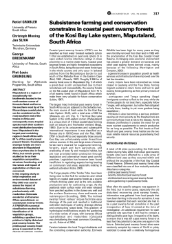 Subsistence farming and conservation constrains in coastal peat