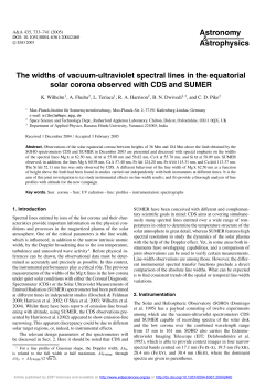The widths of vacuum-ultraviolet spectral lines in the equatorial solar