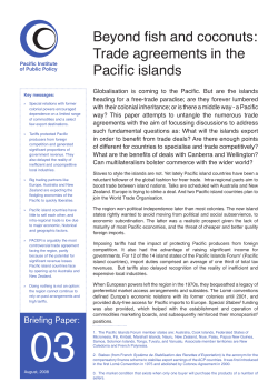 Beyond fish and coconuts: Trade agreements in the Pacific islands