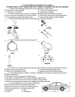 2017 STUDENT final exam study guide