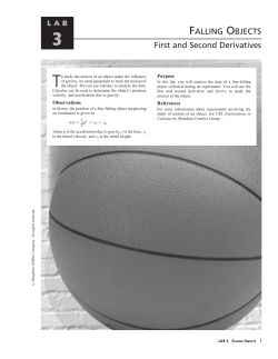 FALLING OBJECTS First and Second Derivatives
