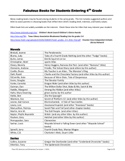 Fabulous Books for Students Entering 4th Grade