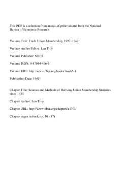 Sources and Methods of Deriving Union Membership