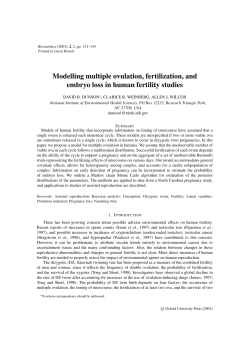 Modelling multiple ovulation, fertilization, and embryo