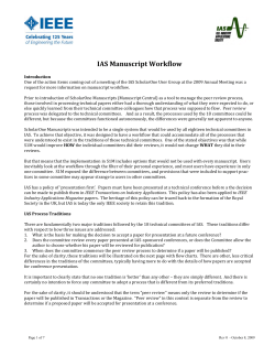 IAS ScholarOne Manuscript Workflow