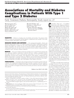 Associations of Mortality and Diabetes Complications in Patients