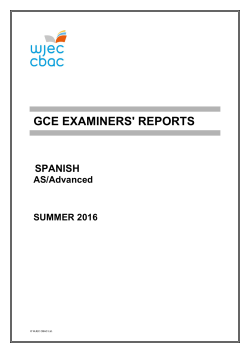 GCE Spanish Examiners` Report Summer 2016 pdf