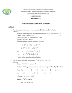 THREE DIMENSIONAL ANALYTICAL GEOMETRY PART