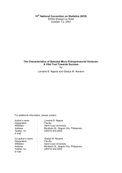 The Characteristics of Selected Micro