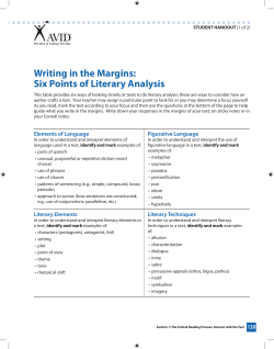 Writing in the margins: Six points of literary analysis