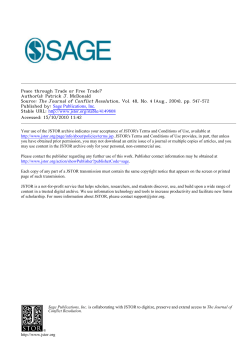 Peace through Trade or Free Trade?