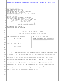 Ordog Plea Agreement - US Department of Justice