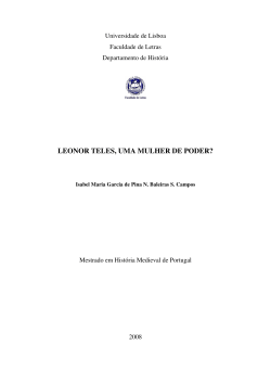 leonor teles, uma mulher de poder?