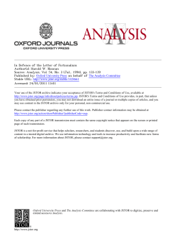 In Defence of the Letter of Fictionalism Author(s