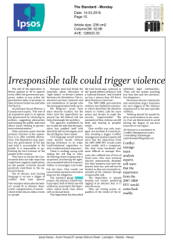 Irresponsible talk could trigger violence