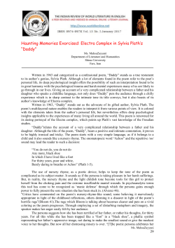 Electra Complex in Sylvia Plath`s &ldquo;Daddy&rdquo;