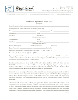 Fundraiser Agreement Form (PA)