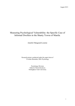 Measuring Psychological Vulnerability: the Specific Case