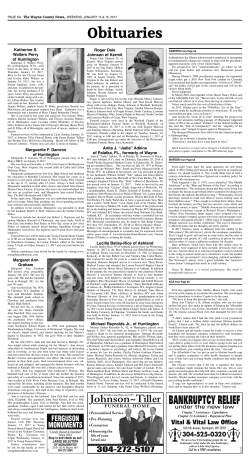 Obituaries - Wayne County News