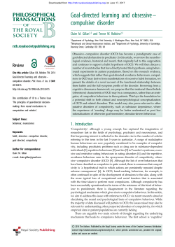 Goal-directed learning and obsessive&ndash; compulsive disorder