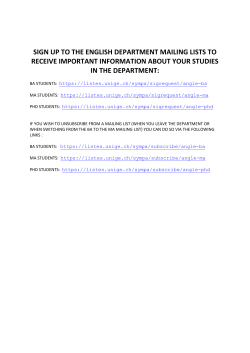 sign up to the english department mailing lists to receive important