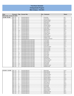 Final Exam Schedule Undergraduate Fall 2015 - main