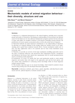 Mechanistic models of animal migration behaviour their diversity