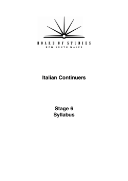 Italian Continuers syllabus