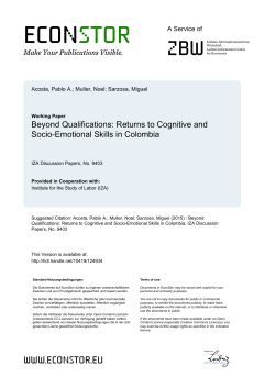 Returns to Cognitive and Socio-Emotional Skills in