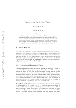 Existence of Projective Planes
