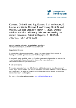Dietary calcium and zinc deficiency risks are decreasing but remain