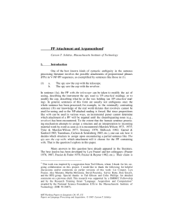PP Attachment and Argumenthood