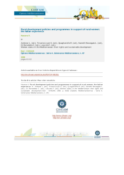 Rural development policies and programmes in support of rural