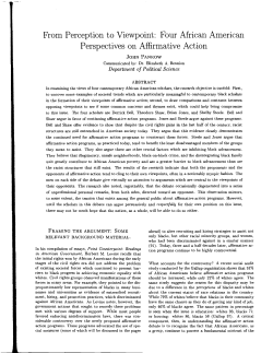 Four African American Perspectives on Affirmative Action