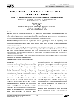 evaluation of effect of reused edible oils on vital organs of