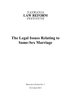 The Legal Issues Relating to Same-Sex Marriage