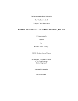 REVENGE AND STORYTELLING IN ENGLISH DRAMA, 1580-1640