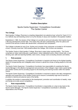 Sports Centre Supervisor / Competitions Coordinator