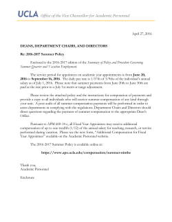 2016-17 Summer Policy - UCLA Academic Personnel Office