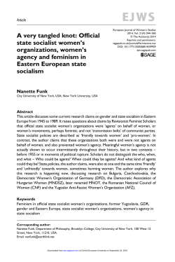 A very tangled knot: Official state socialist women`s organizations