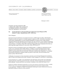 Systemwide Review of APM-600 Section IV