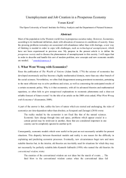 Unemployment and Job Creation in a Prosperous Economy