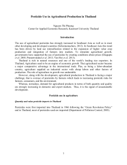 Pesticide Use in Agricultural Production in Thailand - FFTC-AP