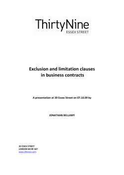 Exclusion and limitation clauses in business contracts