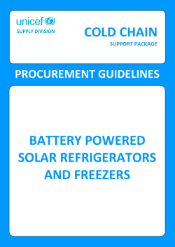 Battery Powered Solar Refrigerators and Freezers