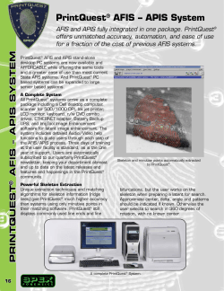 PrintQuest&reg; AFIS &ndash; APIS System
