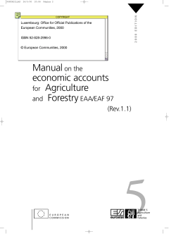 The Manual on the economic accounts for Agriculture and Forestry