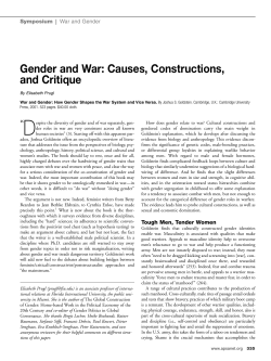 Gender and War: Causes, Constructions, and Critique